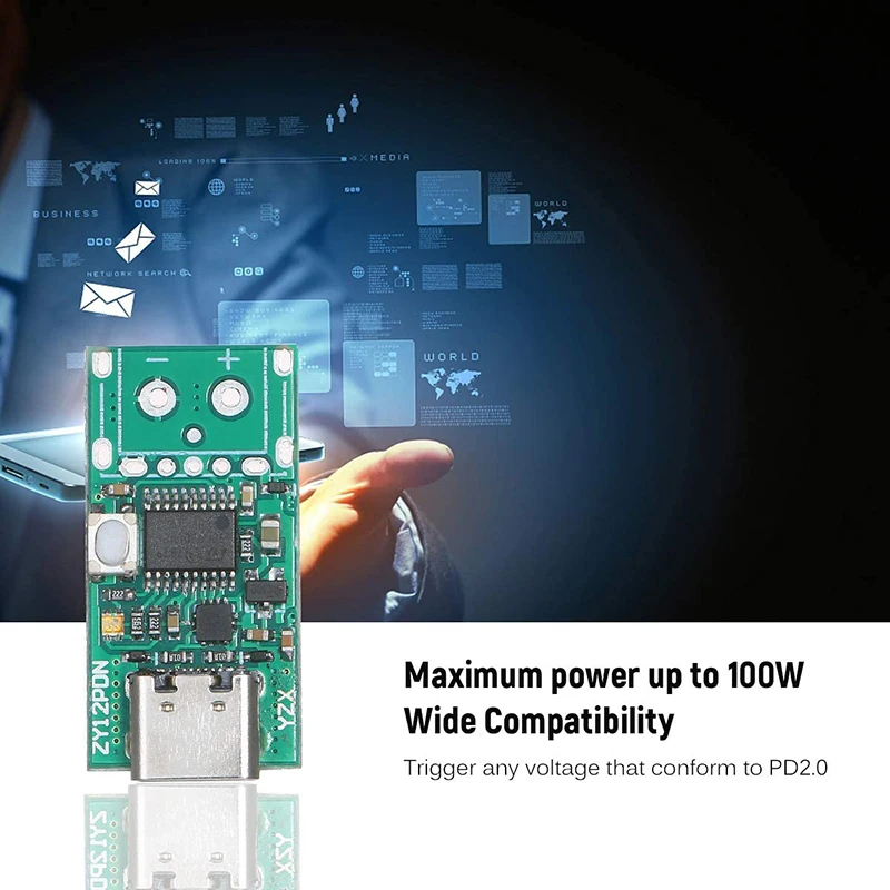 USB-C PD2.0/3.0 to DC Converter Power Supply Module Decoy Fast Charge Trigger Poll Polling Detector Tester(ZY12PDN) power adapter,power supply,switching power supply,type c power adapter