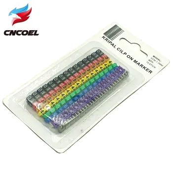 

100pcs Cable Wire Marker Colourful C-Type Marker Number 0 to 9 Tag Label For Cable Size 1.5mm2-6mm2