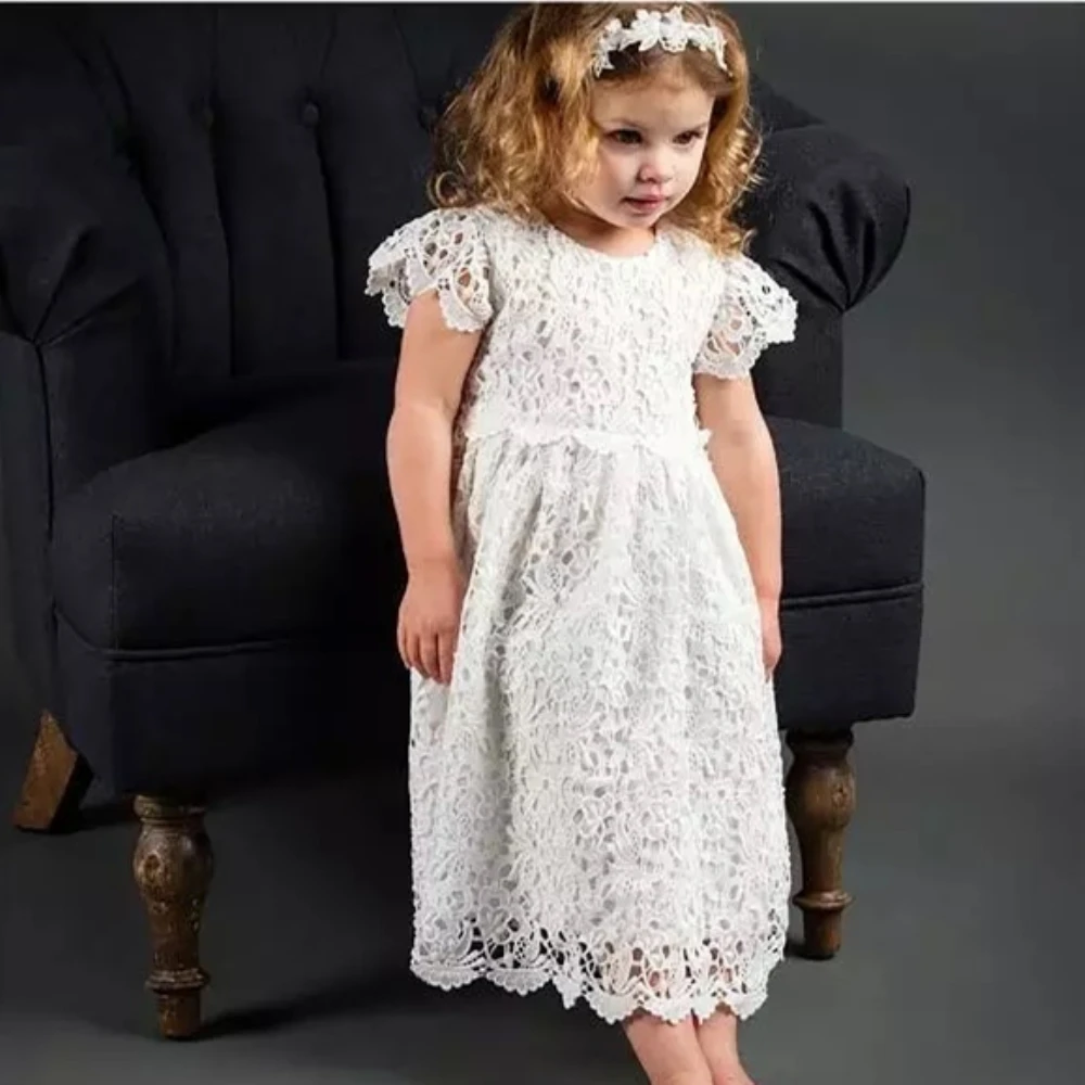 1 Year Birthday Baby Girl Dresses For Baptism Baby Girl Christening Gowns Wedding Party Pageant Lace Dress Newborn Toddler Bebes