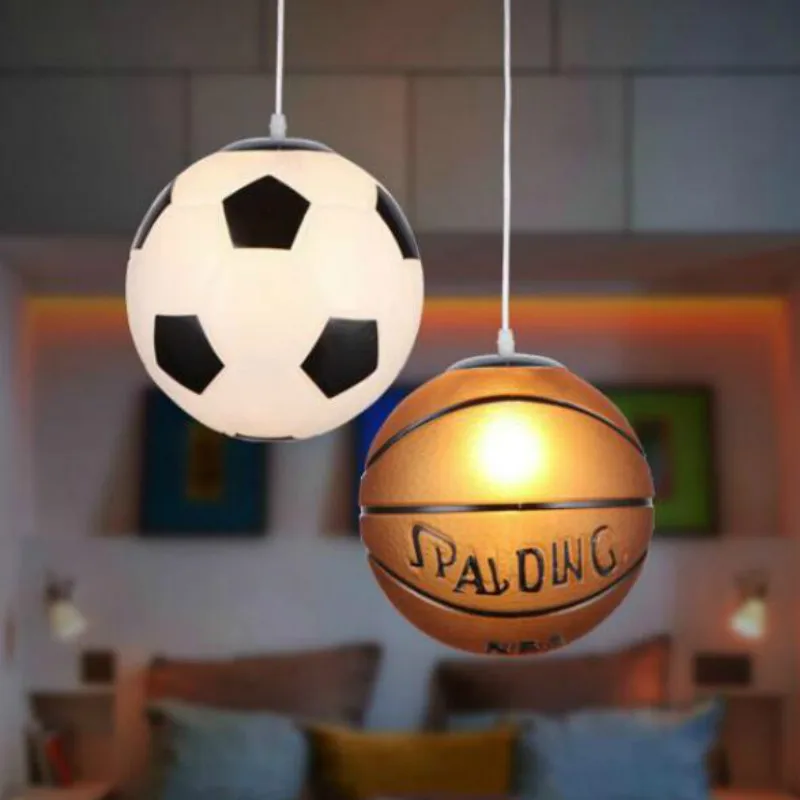 Basketball Football Glass Pendant Lights Modern Led Sport Hanging Lamp for Children's Room Kids Bedroom Home Loft Decor Luminaie |