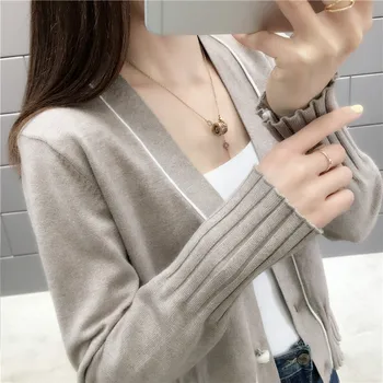 

9172 real shooting new spring clothes with white edge cardigan, floor 46-2, row 2, shelf 1