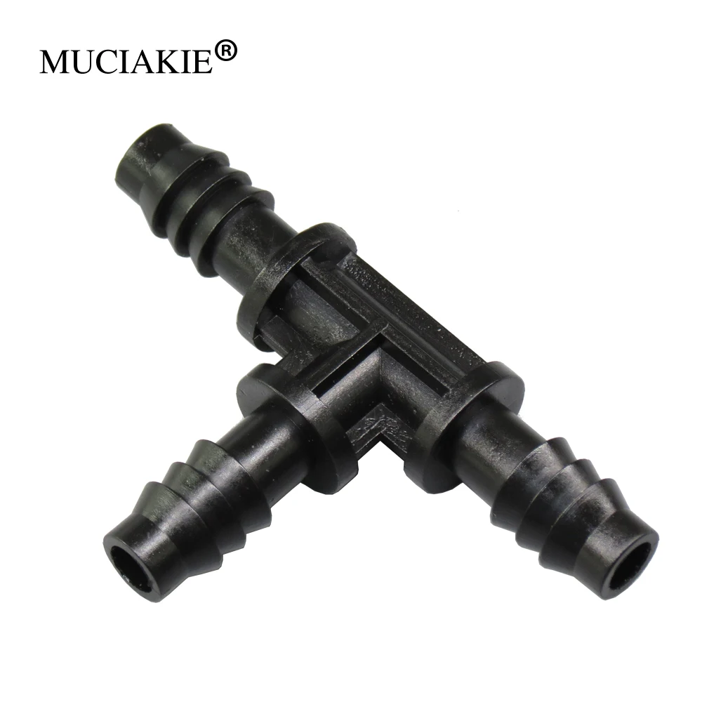 

MUCIAKIE 12PCS Garden 8/11 Hose Barb Tee Quick Connector Drip Irrigation Water Splitter 3/8 3-Way Water Divider Watering Tool