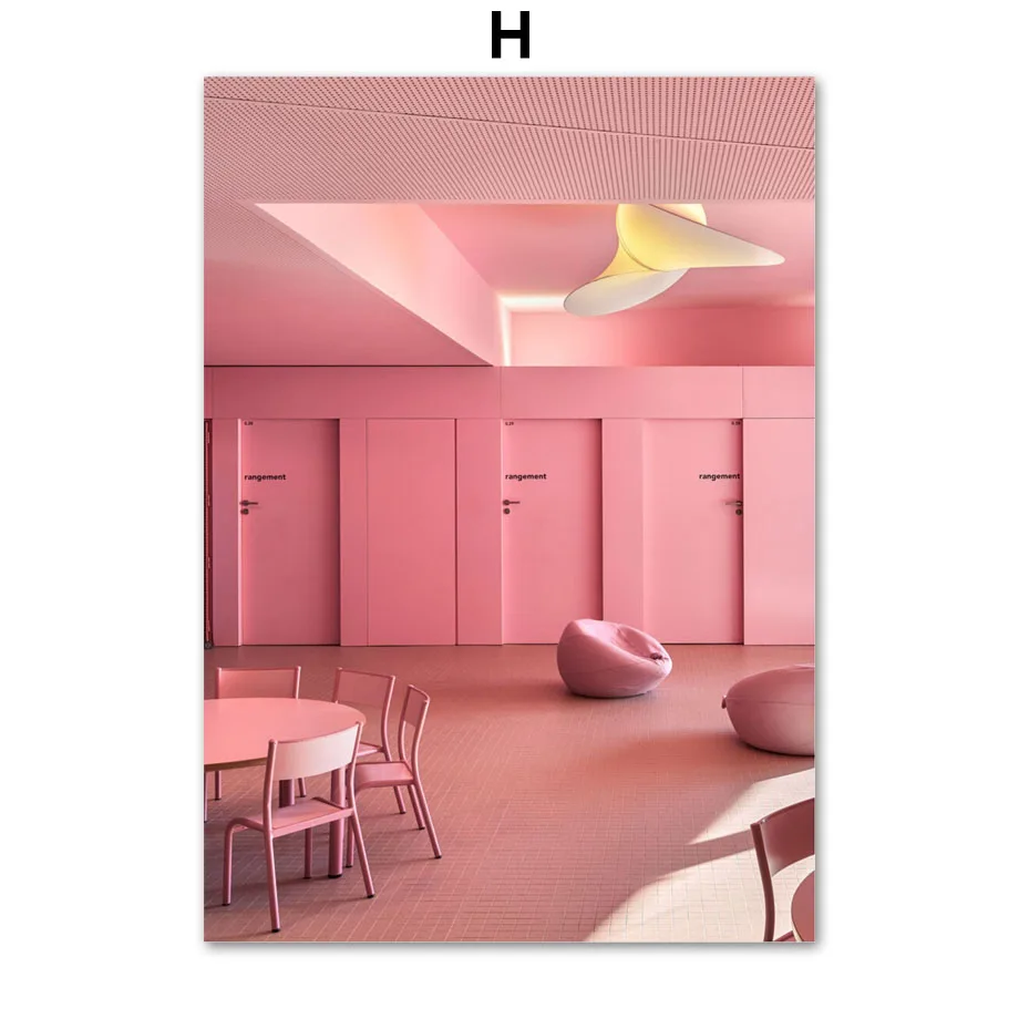 Wall-Art-Canvas-Painting-Pink-City-Flower-Light-Beach-Girl-Photo-Nordic-Posters-And-Prints-Wall (10)