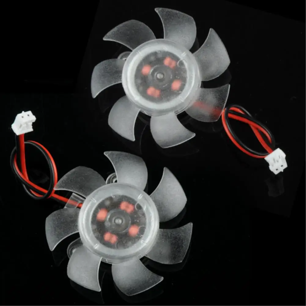 12V 2 Pin 7 Blades PC VGA Graphics Video Card Heatsink Cooler Transparent Cooling Replacement Fan 45mm For Computer | - Цена: 100,71 руб.