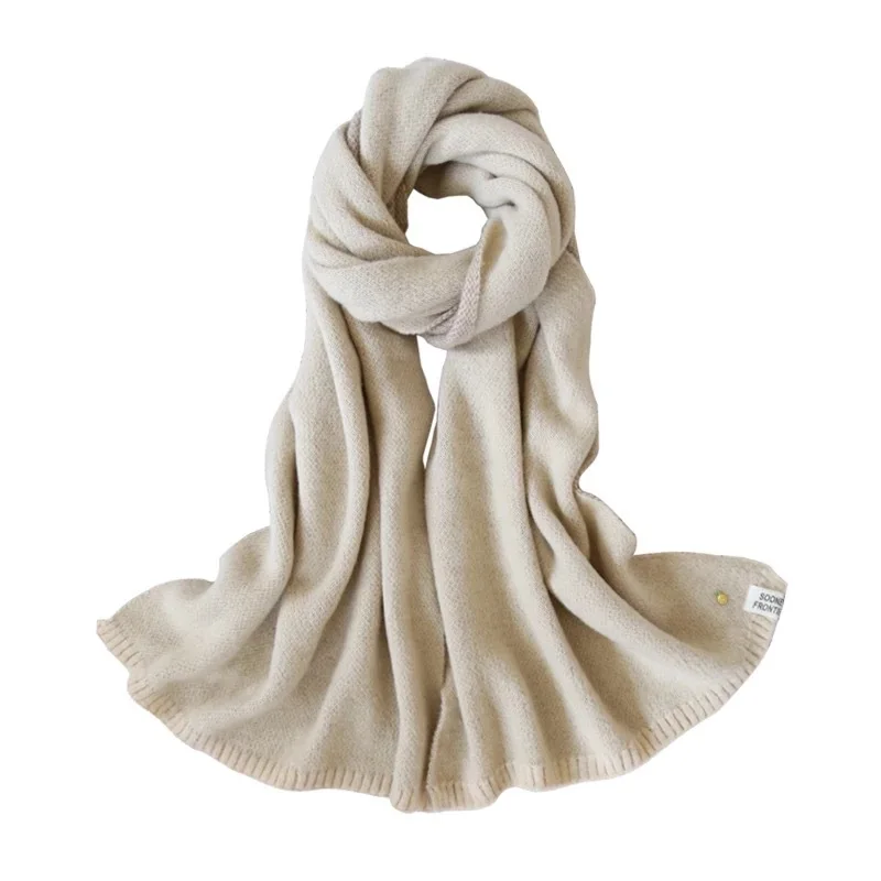 

2020 autumn and winter new small pineapple buttoned scarf female Korean version cute double-sided knitted wool warm scarf