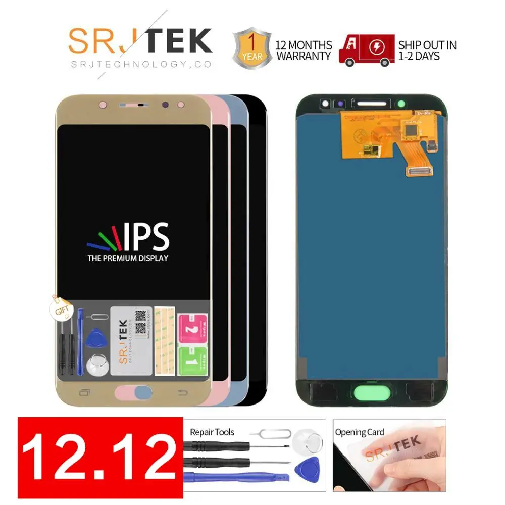 Cena Regulowany wyświetlacz TFT Amoled LCD Galaxy J530 2017 dla Samsung J5 2017 ekran dotykowy Digitizer J5 Pro J530 J530F LCD 5.2 calowy