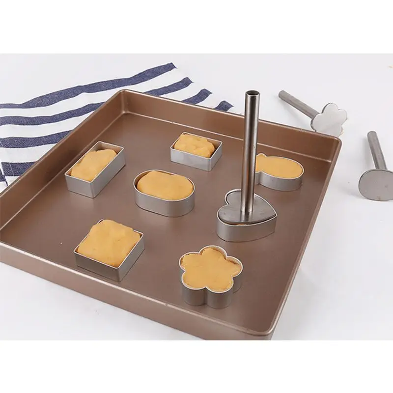 10pcs Square Rectangle Pineapple Shape Pie Cake Cookie Mold Biscuit Cutter Press 449C