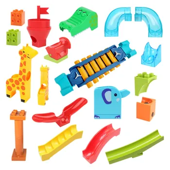 

Special Cubes Parts for Duplo Marble Track Maze Rolling Ball Race System Games Large Building Blocks Slide Tunnel Swing Catapult