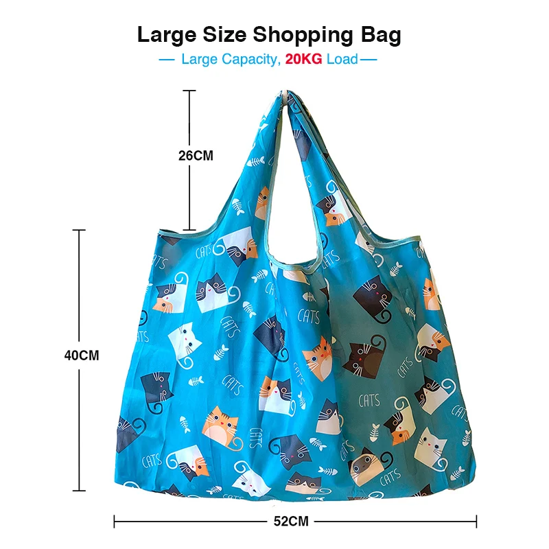 Large Reusable Grocery Store Green Shopping Bag 50 Pound Handbag Foldable Ladies Shoulder Bag Washable Handbag 2021