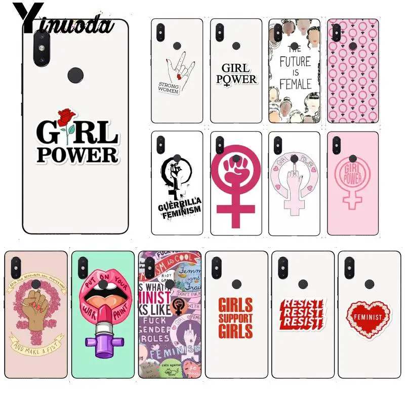 

Yinuoda Aesthetics Minimal Girl power Feminist TPU black Phone Case Shell For XiaoMi 6 MIX2 8SE K20 REDMI 5A NOTE4X 7 6A Mobile