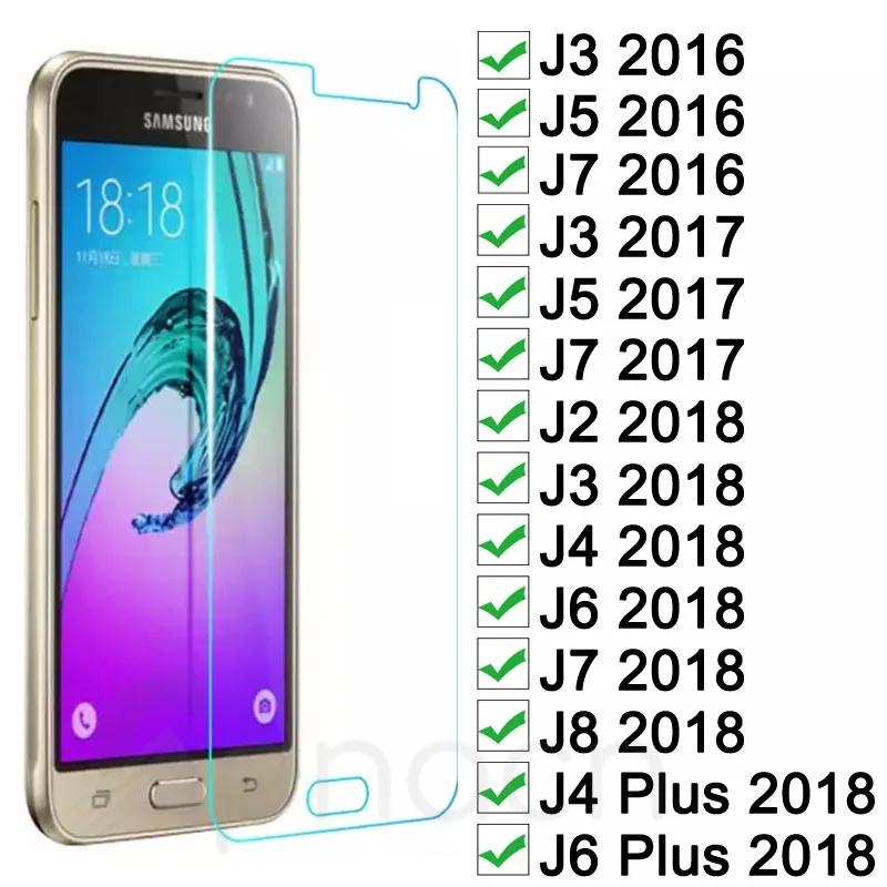 Закаленное стекло для Samsung Galaxy J3 J5 J7 2015 2016 2017 Защита экрана J2 J8 J4 J6 Plus 2018 защитная