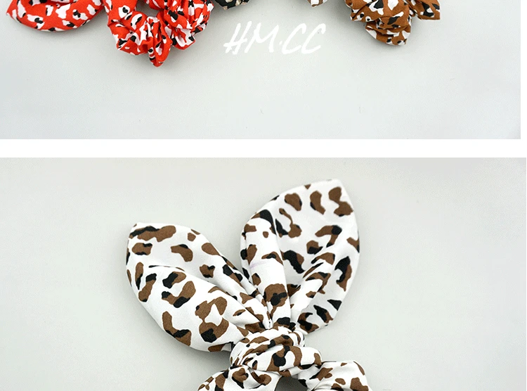 Корейский стиль Японский Корейский Европа и Америка Леопард шаблон милый ультра большой кролик Ушастый ободок для волос Meatball голова для завязывания H