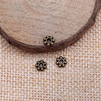 

free shipping 325pcs 5x5mm antique bronze Spacer beads charms diy retro jewelry fit Earring keychain hair card pendant