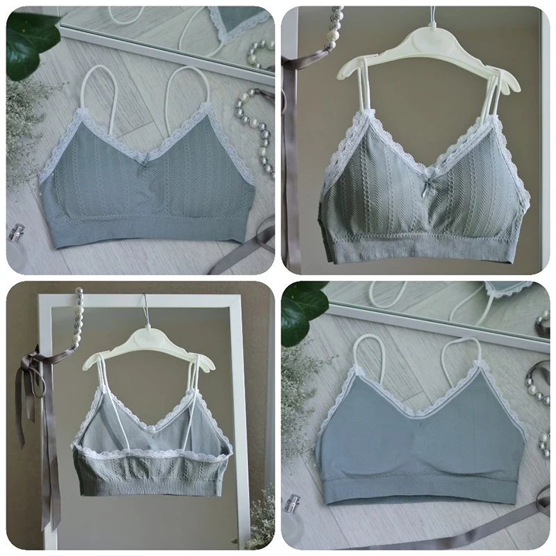 ATHVOTAR Kvinnor Underkläder Set Spets Kostym Sexig Ärmlös Tube Top Kvinna Solid Underkläder Boyshort Trosor_voghion.com