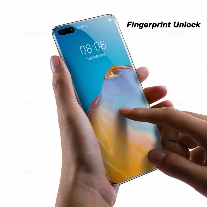 Защитное стекло Akcoo P40 Pro анти шпионское УФ с полным покрытием закаленное для Huawei