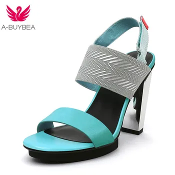 

Thick Square Heel Gladiator Sandals Women Summer Woman 9 cm Chunky High Heels Woman Shoes Dress Sandalias Mujer