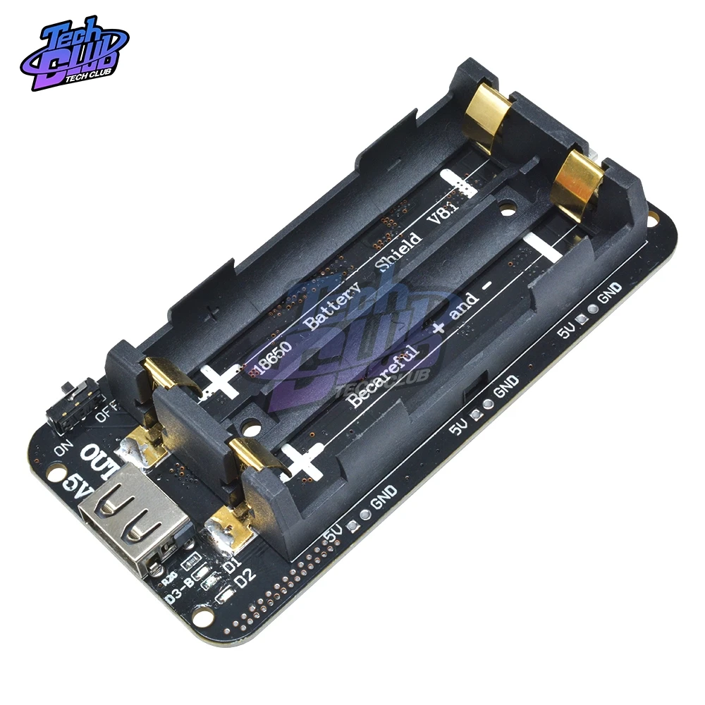 5V/3A 3V/1A 18650 Lithium Battery Two Shield V8 Mobile Power Bank Expansion Board Dual Voltage Module Micro USB for Arduino ESP