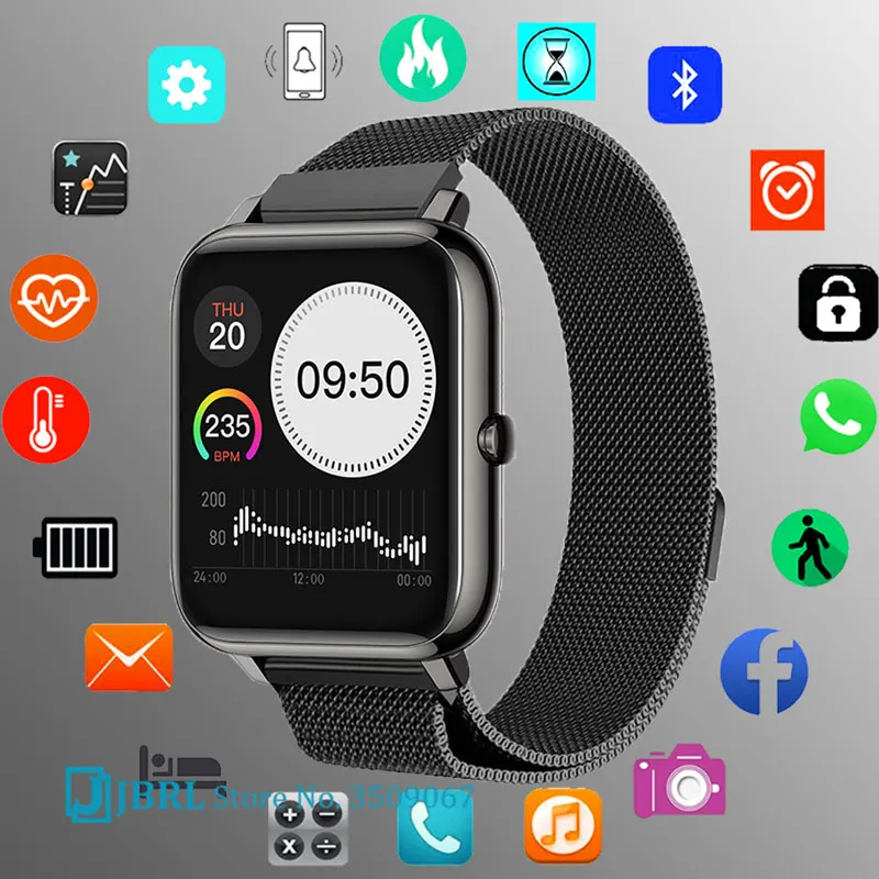 Полный сенсорный экран Смарт-часы для мужчин смарт-браслет женщин Smartband IOS и Android