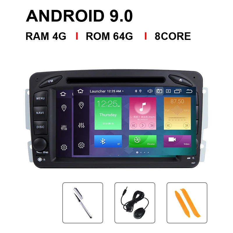 Ips DSP 4 Гб ram 2din Android 9 автомобильный dvd-плеер для Mercedes Benz CLK W209 W203 W463 W208 Multimeida gps Радио стерео аудио камера - Цвет: 8 Core 64 ROM