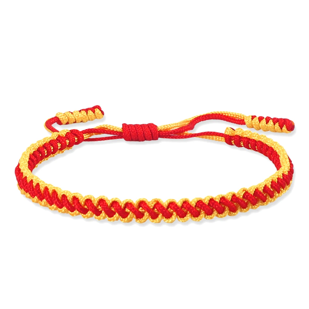 Voarge 4 pezzi braccialetto di filo rosso a 7 nodi, filo di braccialetto rosso regolabile, bracciale a nodo fortunato fatto a mano, per donne uomini amicizia, 16-30 centímetros, Cotone