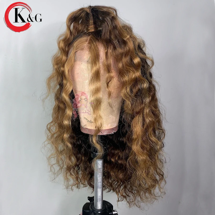 KungGang "-24" Кружевные передние человеческие волосы 13*4 парики с детскими волосами бразильские не Реми средний коэффициент глубокая часть кружева парики