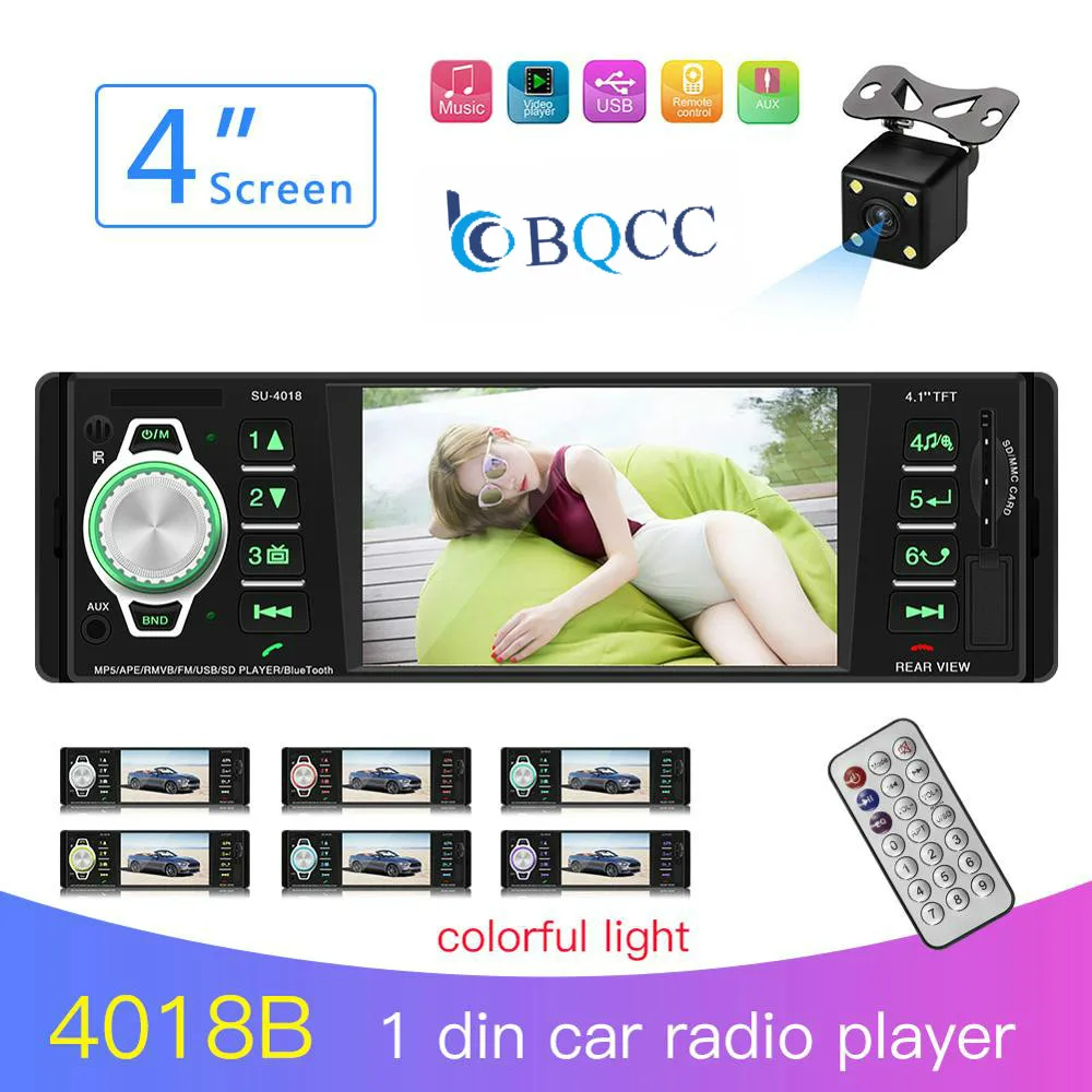 Автомобильный стерео Мультимедийный плеер радио 1din Bluetooth Авторадио телефон MP3