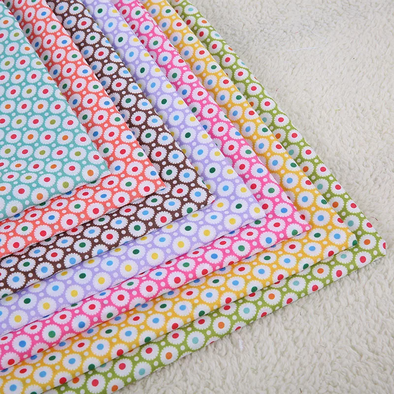 500 см x 150 см, 7 цветов, круглые кольца, в горошек, полиэстер, ткань для шитья, лоскутные платья, одеяло, наволочка, детская кроватка, простыня