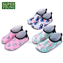 Фламинго Дети Девочка пляжный водный спортивный Женщины Аква босиком плавание Мужская обувь для спортзала Рыбалка дайвинг сандалии детям для фитнеса кроссовки