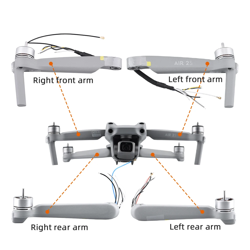 motor-arm-repair-parts-left-right-front-rear-reliable-durable-for-dji-mavic-air-2s-drone