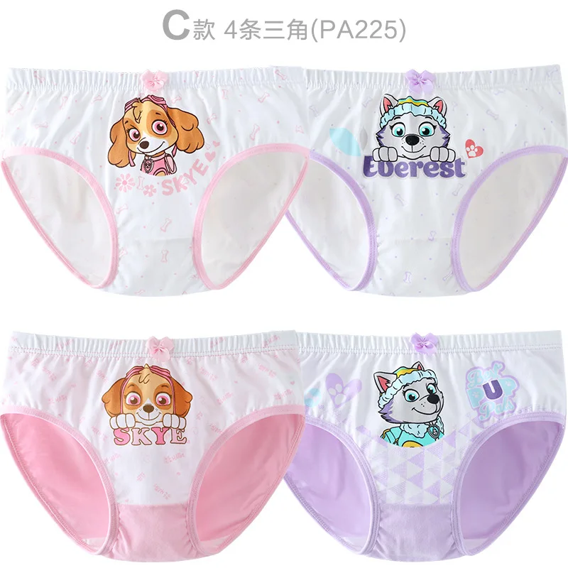 4Pcs/set Genuine Paw patrol everest skye Baby boy Girl Underwear Cartoon Kids Panties Cotton Underpants Children toy doll - Цвет: PA225
