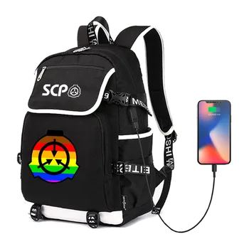 

SCP Secure Contain Protect Backpack Rucksack Bag School Shoulder Bag Laptop Travel Bag Mochila GIFT with USB Port