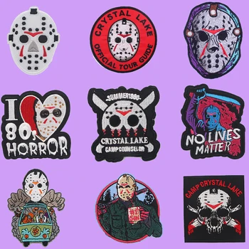 

10pcs/lot G1273 Fashion Cartoon Horror Movie Character Patches Embroidery Badge Iron on Sewing Patch For Kids Clothing Stickers