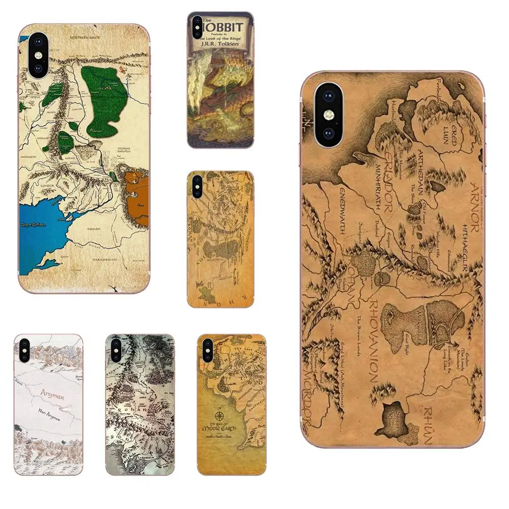 

For Huawei P7 P8 P9 P10 P20 P30 Lite Mini Plus Pro 2017 2018 2019 Luxury Quality Phone Case Vintage Map Hobbit Tolkien Lotr