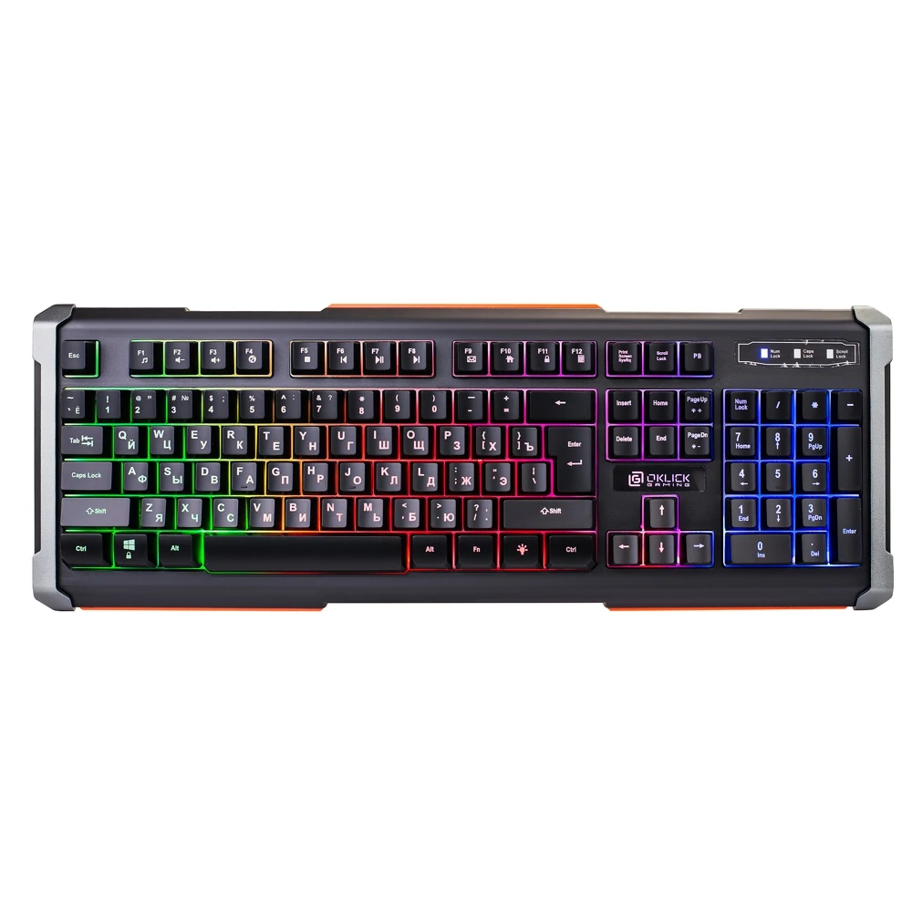 Клавиатура Oklick 717G BLACK DEATH черный/серый USB Multimedia for gamer LED