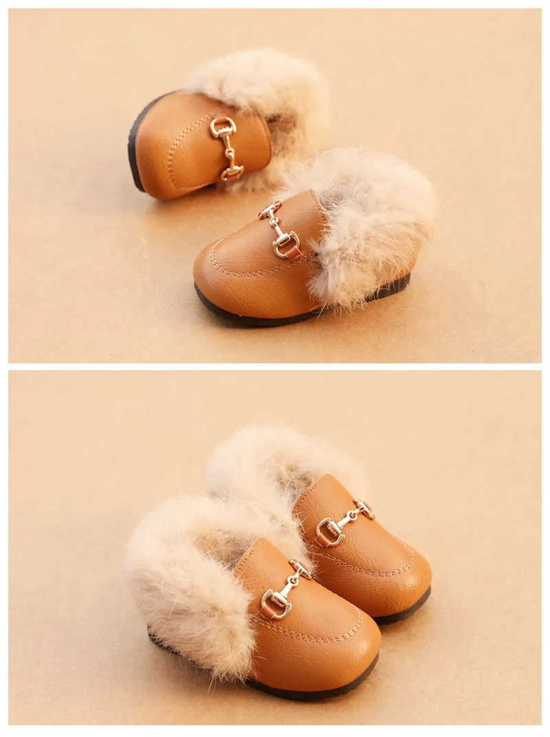 Koovan/детская обувь на плоской подошве; коллекция года; сезон осень-зима; модные ботинки с кроличьим мехом; От 1 до 3 лет; хлопковая детская обувь в горошек