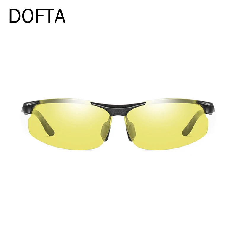 DOFTA Photochromic Polarized Sunglasses Men Aluminum Magnesium Driving Glasses Male Day Night Vision Driver Goggles Yellow 518