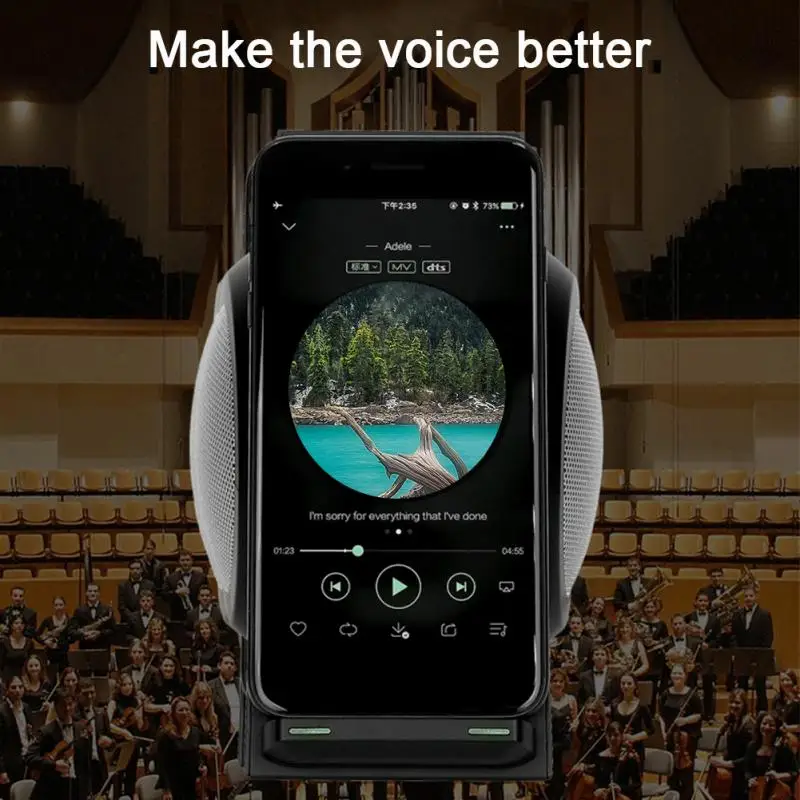 

Fashion Outdoor Lightweight Wireless Charging Bluetooth Loudspeaker Box Phone Stand Desktop With NFC Function