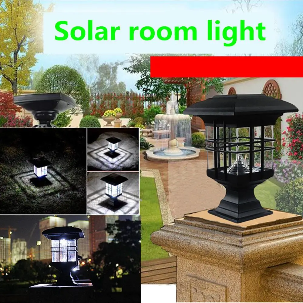Waterproof Landscape Garden Solar Light LED Outdoor Post Deck Cap Column Fence Landscape Lamp Night Security Decor Solar Lamp
