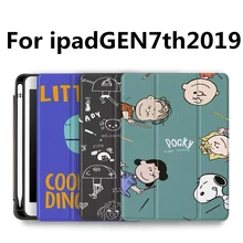Чехол для iPad 7-го поколения, чехол для iPad 10,2 с держателем карандаша, легкий умный чехол с мягкой задней частью из ТПУ, gen 7