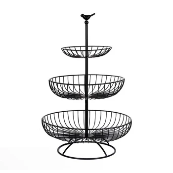 

3 Tier Display Stand Candy Snacks Living Room Bowl Decorative Container Storage Holder Fruit Basket Kitchen Tabletop Iron