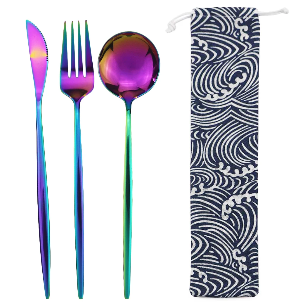 Набор столовых приборов для путешествий кемпинга столовые приборы из