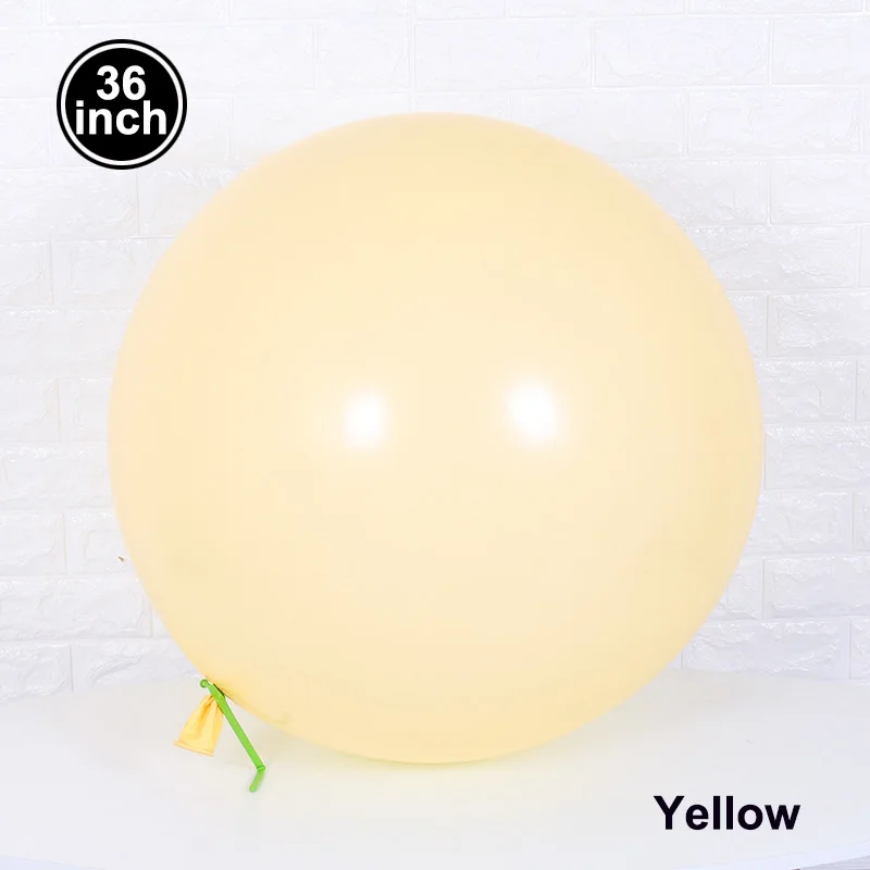 3Pcs 36 Inch Macaron Candy Pastel Balloons Unicorn Birthday Party Giant White Round Baloons Backdrop Photography Decorations - Цвет: yellow