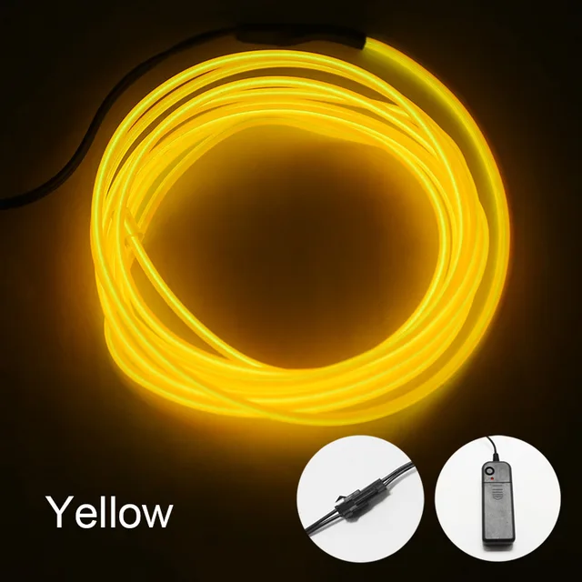 Neon Light El Led Neon Wire Under Car Flexible Soft Tube Lights Christmas LED Strip Sign Anime/Body Woman/Rooms Rope Light RGB Yellow