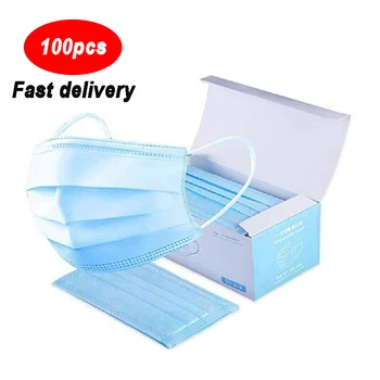 

100pcs Disposable Dust Mask Mouth Mask3 Layer Breathing Filter Disposable Anti-pollution Mask Light and Thin Transparent Device