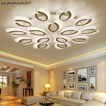

Acrylic Led Ceiling Light Modern White Fixtures Lustre With Remote Control Living Room Kitchen Foyer Decor Home Lighting 220V