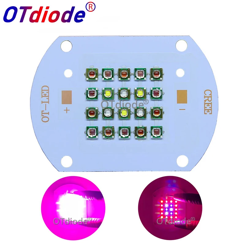 

Customized 50W 60W Cree XP-E Plant Grow Multi-Chip LED Lamp Light XPE 660nm + XPE Red Blue White Diode Bulb Mixed On Copper PCB