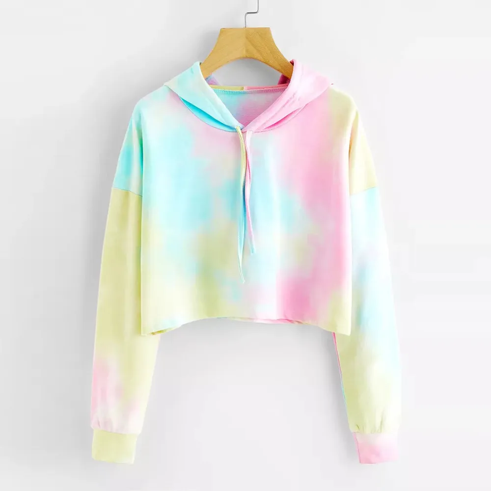crop top tie dye hoodie