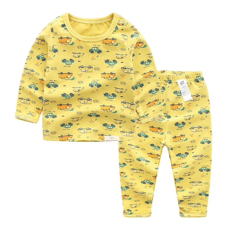 

A Class Pure Cotton Children Tracksuit 2019 Autumn New Products Children Thermal Underwear Set