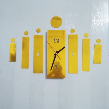 

Rectangular Wall Clock Mirror Sticker Decal Art Stylish Home Living Room Decor