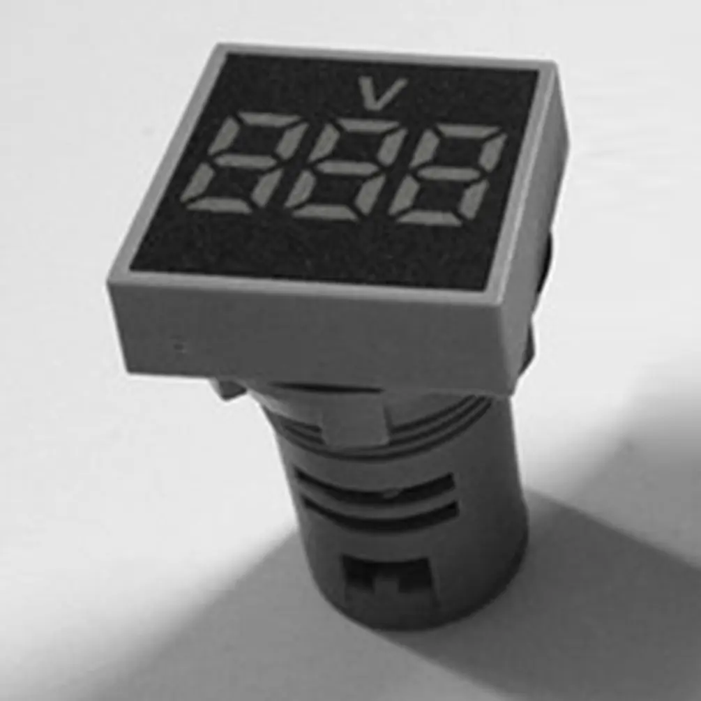 Квадратный AC20-500V светодиодный цифровой вольтметр небольшой и тонкий индикатор сигнала мощный Настольный тестер напряжения метр AD101-22VMS - Цвет: White Light